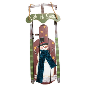 Metal & Wood Sleight Decorative Wall Hanging